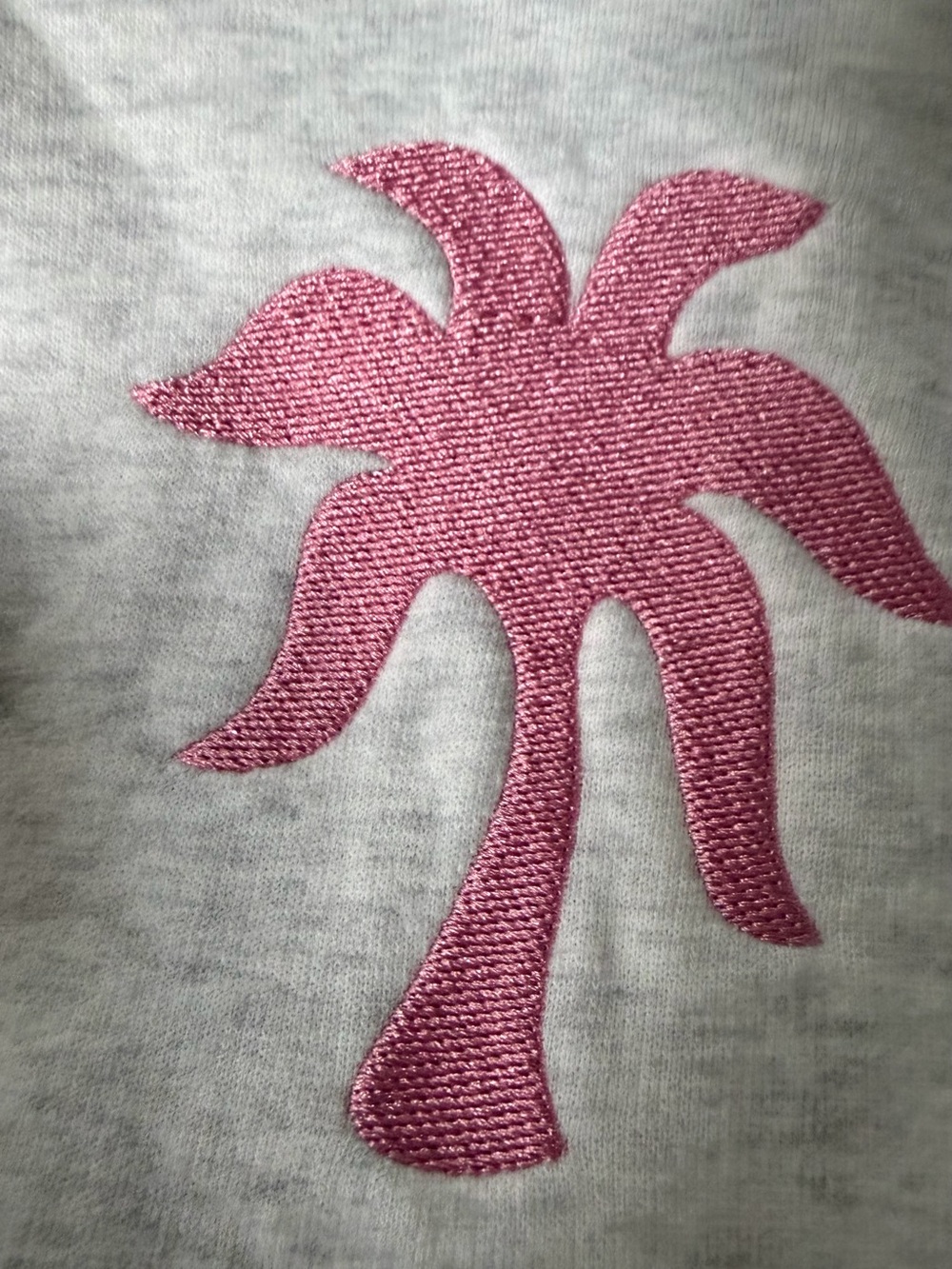 Pink Palm Puff “Hawaii Hibiscus" Hoodie in Heather Cloud with original box - Picture 5 of 7